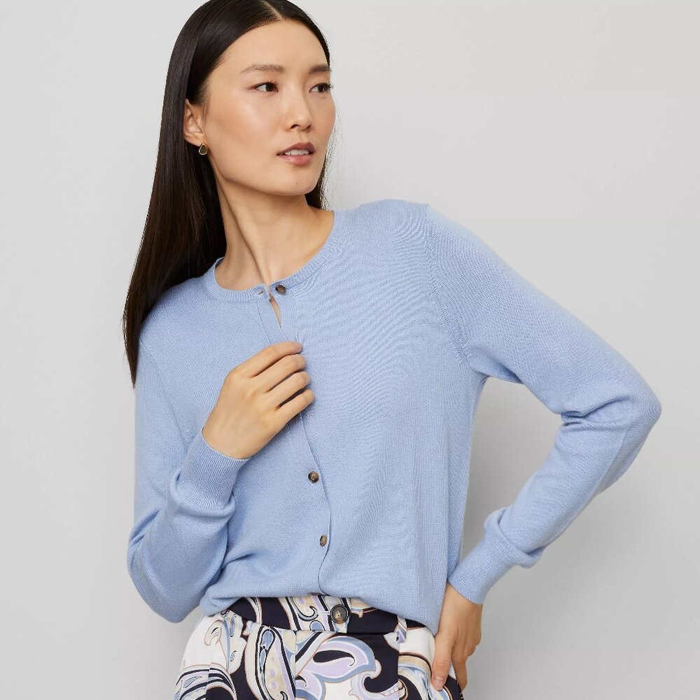 Ann Taylor Ann Cardigan Placid Blue Size S - Picture 11 of 11